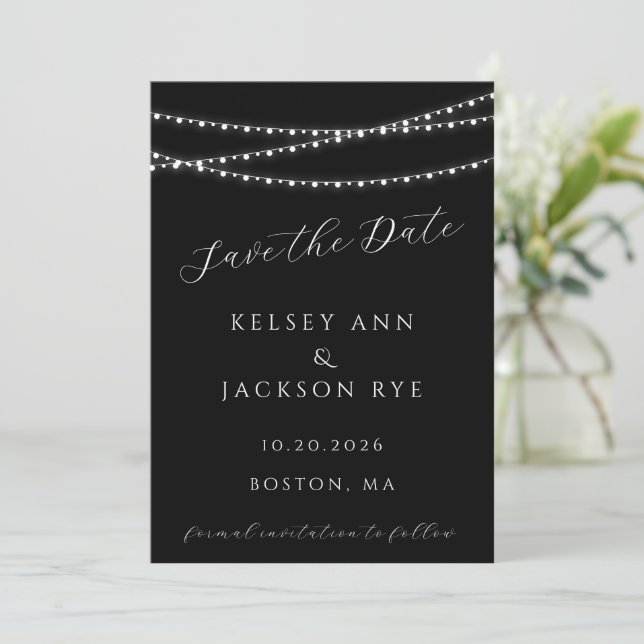 Dazzle Me Chic Wedding Save the Date Einladung (Stehend Vorderseite)
