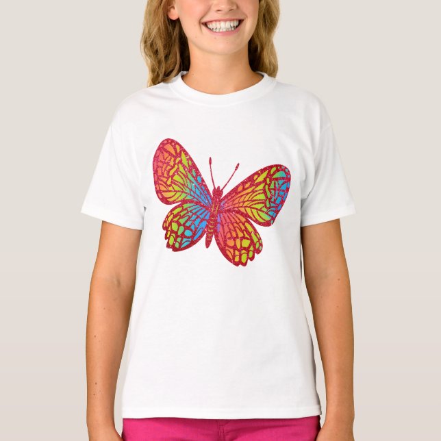 Dazzle mit Rainbow Butterfly Tattoo T-Shirt (Vorderseite)