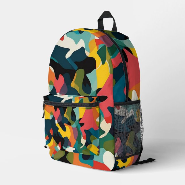 Dazzle Paiting Pattern Comouflage Bedruckter Rucksack (Rückseitige Ecke Rechts)
