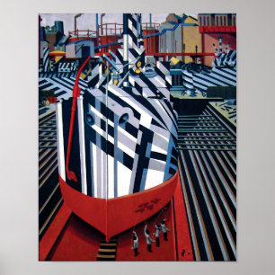 Dazzle-Schiffe in Drydock bei Liverpool Abstrakte  Poster