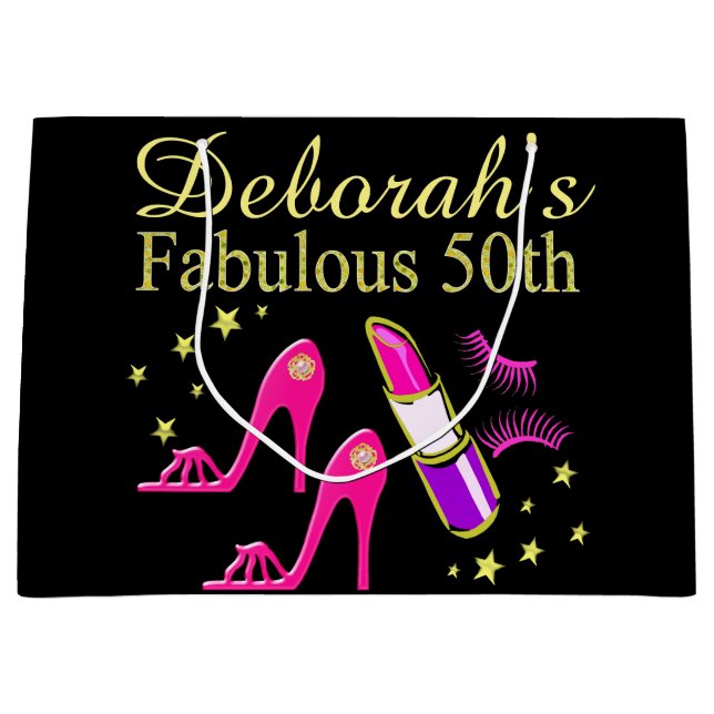 DAZZLING 50. BIRTHDAY GIFT BAG GROßE GESCHENKTÜTE (Vorderseite)