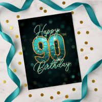 Dazzling Aquamarin Gold 90. Geburtstag Meilenstein