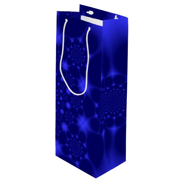 Dazzling Blue Geschenktüte Für Weinflaschen (Vorderseite Schrägansicht)