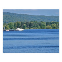 Dazzling Blue Lake on a bright summer day