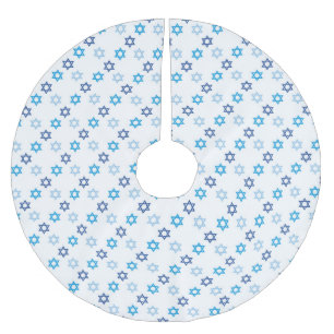 Dazzling Blue und White Jewish Star von David Polyester Weihnachtsbaumdecke