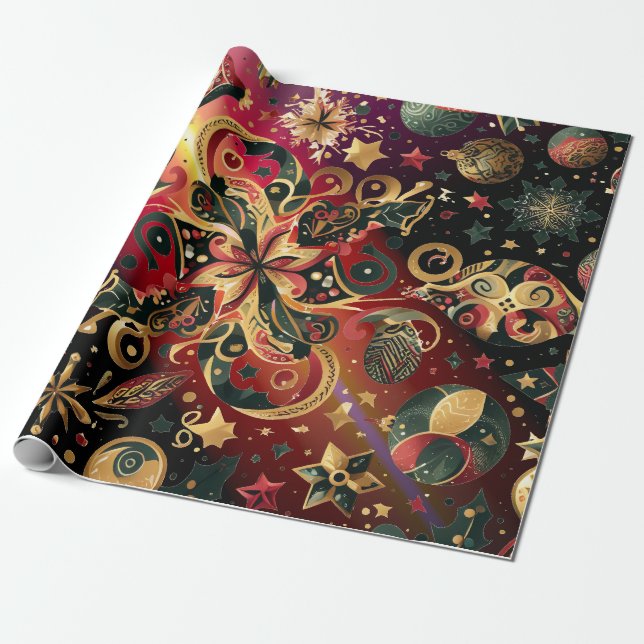 Dazzling Christmas Motifs Geschenkpapier (Ungerollt)