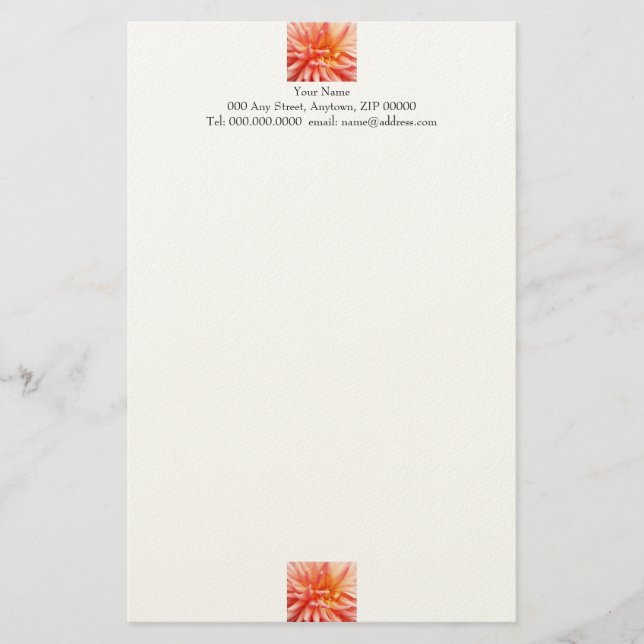 Dazzling Dahlia Blume Briefpapier (Vorderseite)