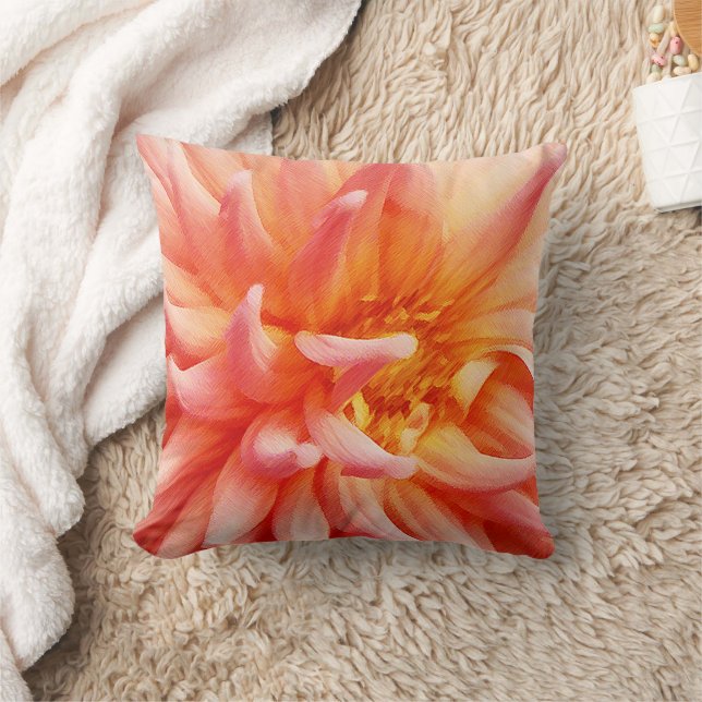 Dazzling Dahlia Blume Kissen (Decke)