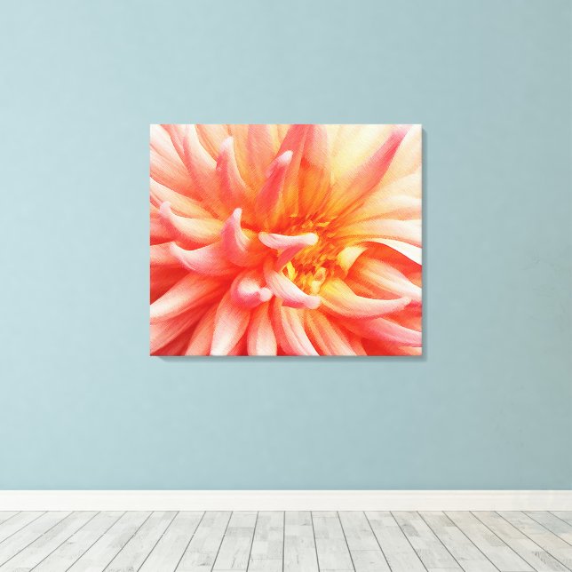 Dazzling Dahlia Blume Leinwanddruck (Insitu (Holzboden))