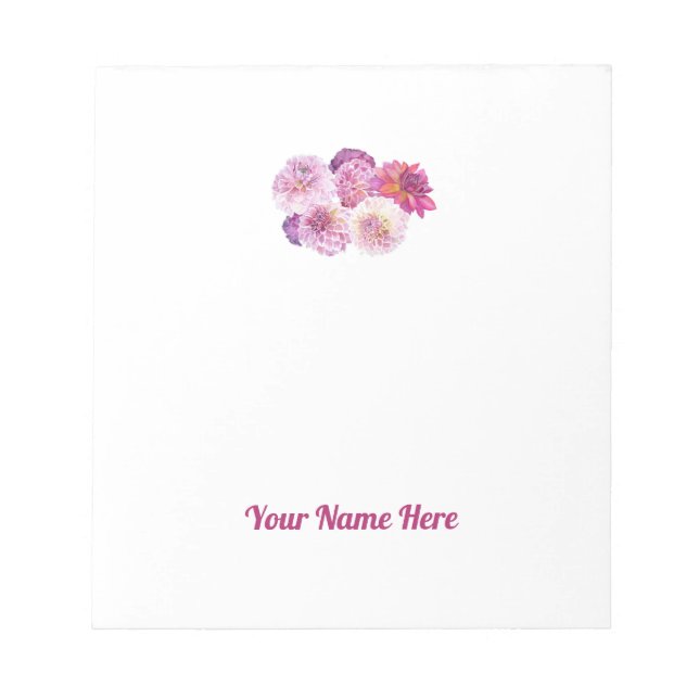 Dazzling Dahlia Personalized Notepad Notizblock (Vorderseite)