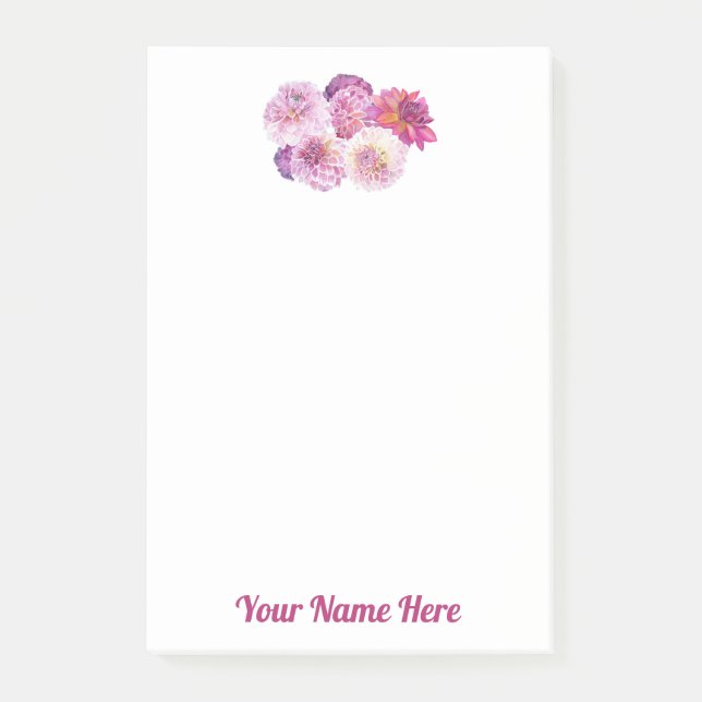 Dazzling Dahlia Post It Notes Post-it Klebezettel (Vorderseite)