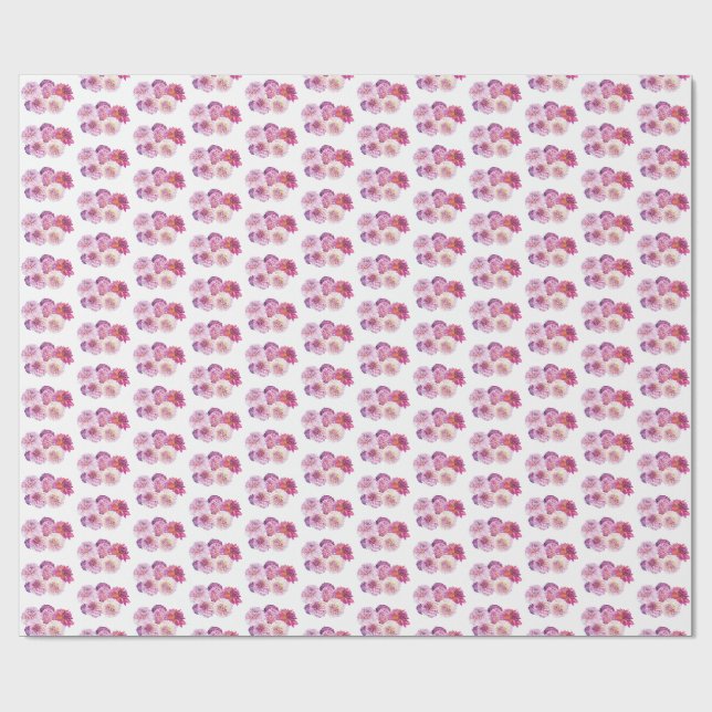 Dazzling Dahlias Personalisiert  Geschenkpapier (Flach)