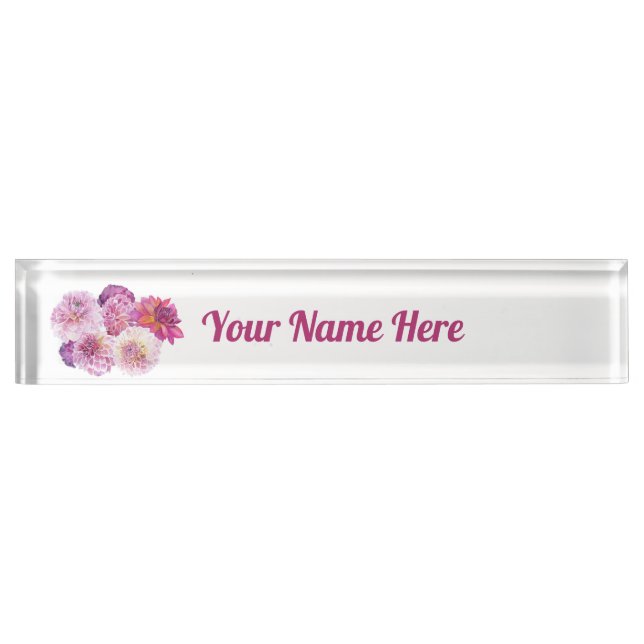 Dazzling Dahlias Personalized  Namensplakette (Vorderseite)