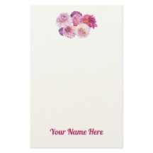 Dazzling Dahlias Personalized Stationery
