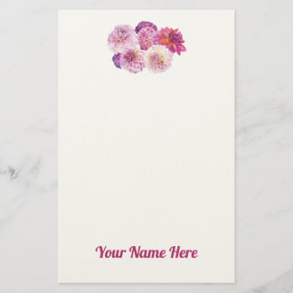 Dazzling Dahlias Personalized Stationery Briefpapier