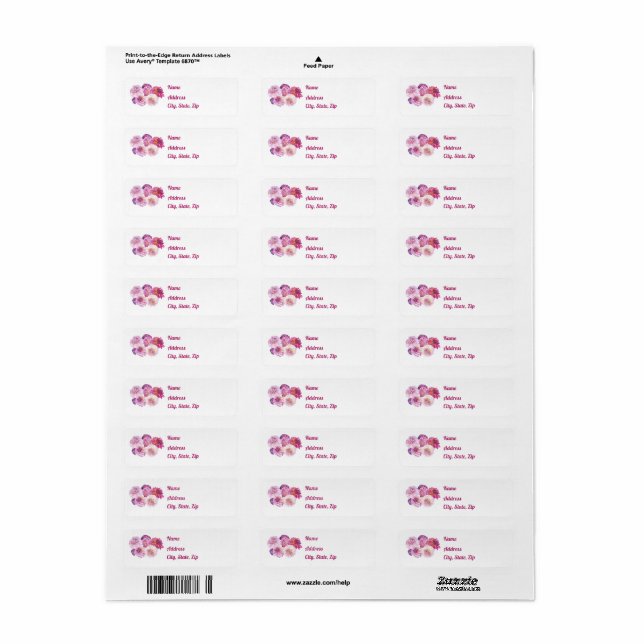 Dazzling Dahlias Return Address Labels (Vorne)