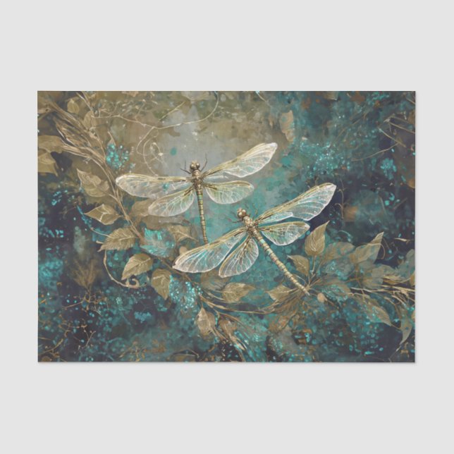 Dazzling Dancing Dragonflies, Gossamer Wings Seidenpapier (Vorderseite)