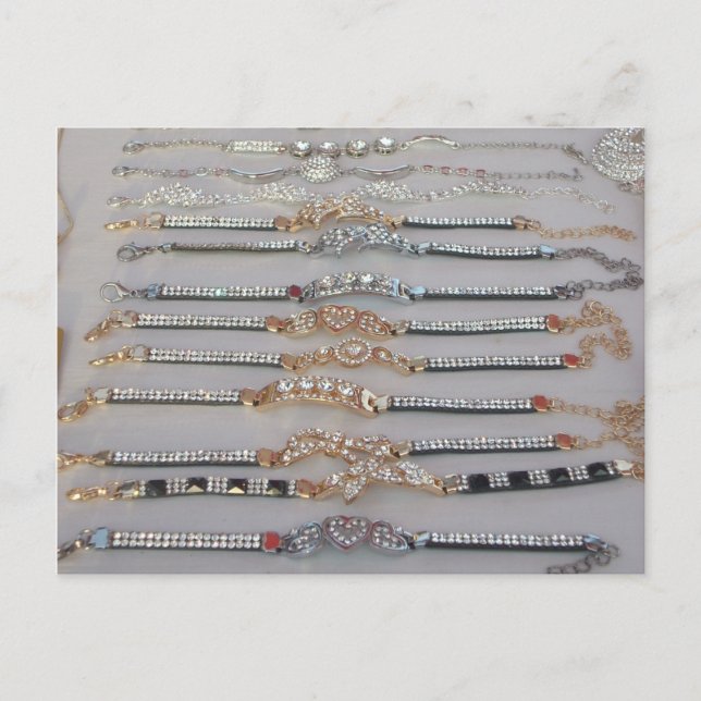 Dazzling dekorierte Diamant Kettenkunstschmuck Postkarte (Vorderseite)