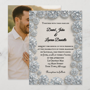 Dazzling Diamond Foto Hochzeitseinladung Einladung