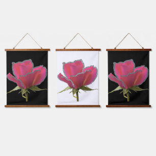 "Dazzling Diamond Rose" Holztäfelung Wandteppich Mit Holzrahmen