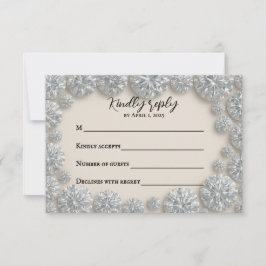 Dazzling Diamond Wedding RSVP Card Karte