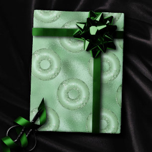 Dazzling Donuts   Neo Mint Green Funkelnd Pattern Geschenkpapier