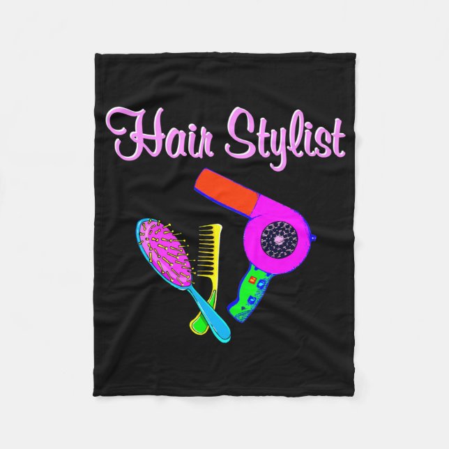 DAZZLING HAIR STYLIST T-SHIRTS UND GIFTS FLEECEDECKE (Vorderseite)