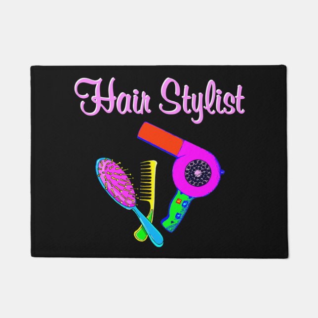 DAZZLING HAIR STYLIST T-SHIRTS UND GIFTS FUßMATTE (Vorderseite)