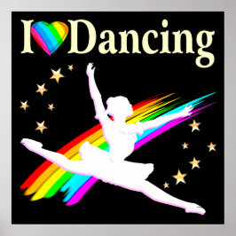 DAZZLING I LIEBE DANCING BALLERINA DESIGN POSTER