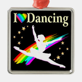 DAZZLING I LIEBE DANCING BALLERINA DESIGN SILBERNES ORNAMENT