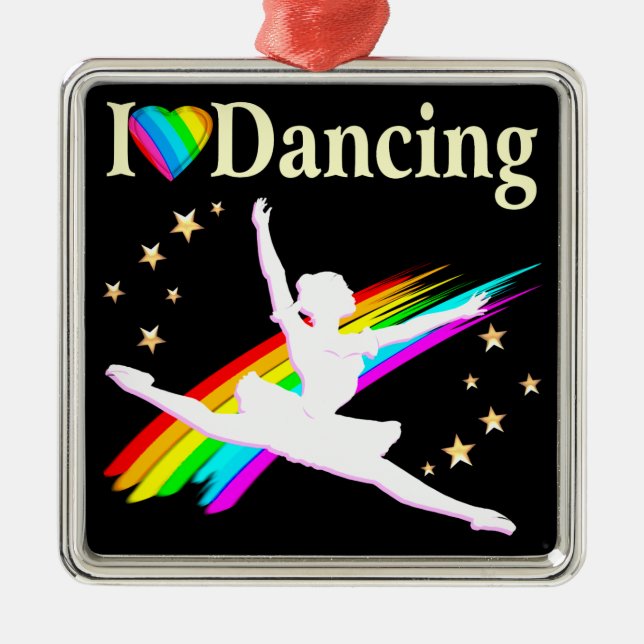 DAZZLING I LIEBE DANCING BALLERINA DESIGN SILBERNES ORNAMENT (Vorne)