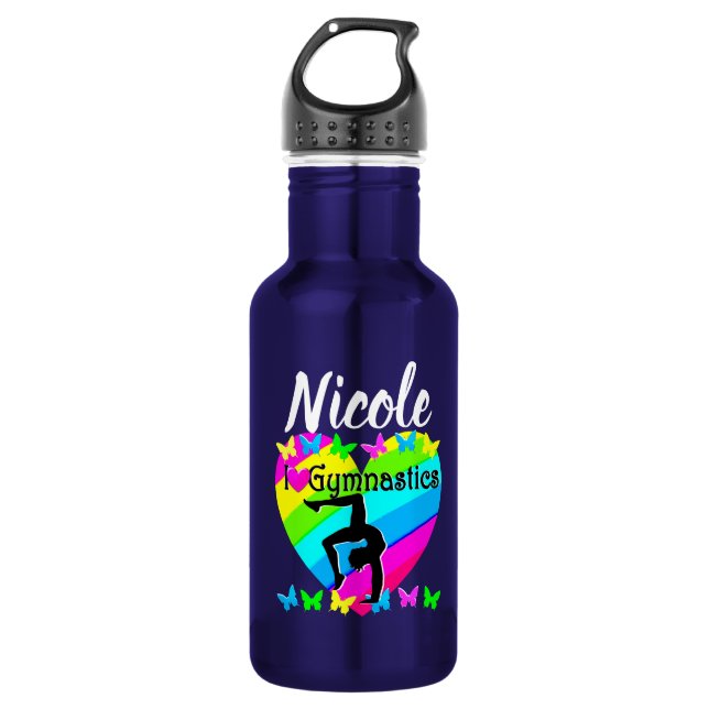 DAZZLING LILA I LIEBE GYMNASTICS DESIGN EDELSTAHLFLASCHE (Vorderseite)