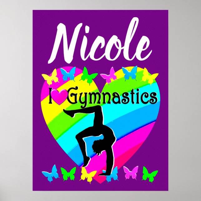 DAZZLING LILA I LIEBE GYMNASTICS DESIGN POSTER (Vorne)