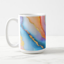 Dazzling Marble in Blues, Pinks, and Oranges Kaffeetasse