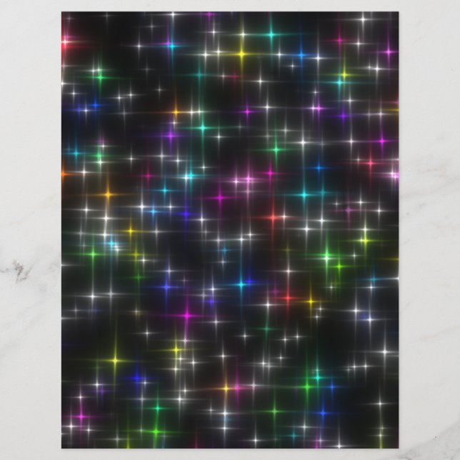 Dazzling Multicolor Stars Scrapbook Paper (Vorderseite)