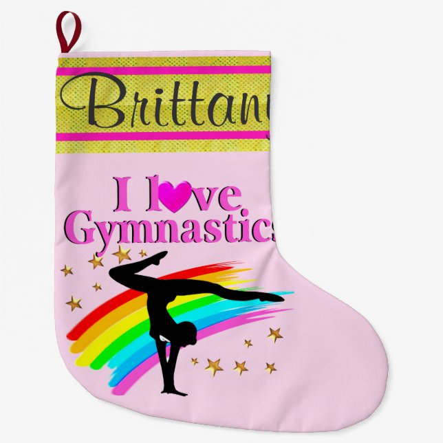 DAZZLING PERSONALISIERT GYMNAST CHRISTMAS STRUMPF GROßER WEIHNACHTSSTRUMPF (Vorderseite)