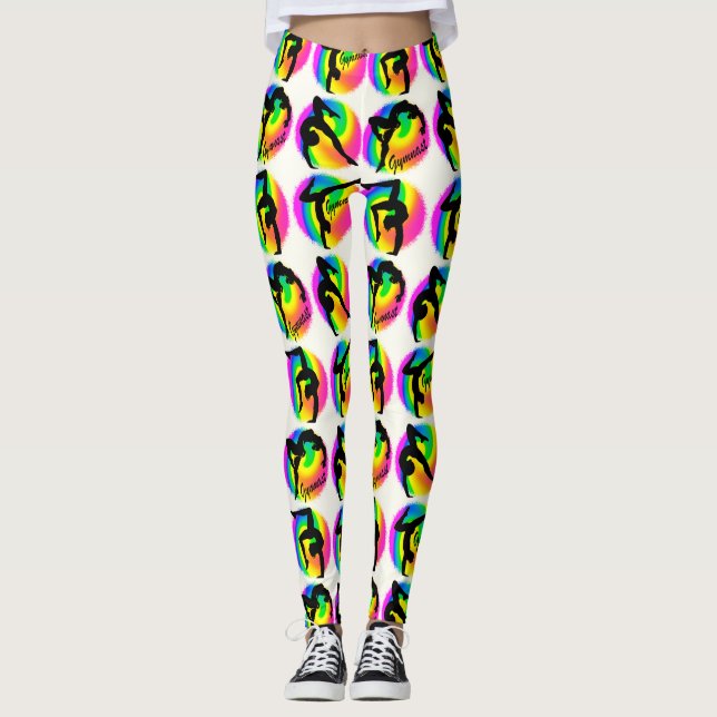 DAZZLING RAINBOW WIRBEL GYMNASTICS LEGGINGS (Vorderseite)