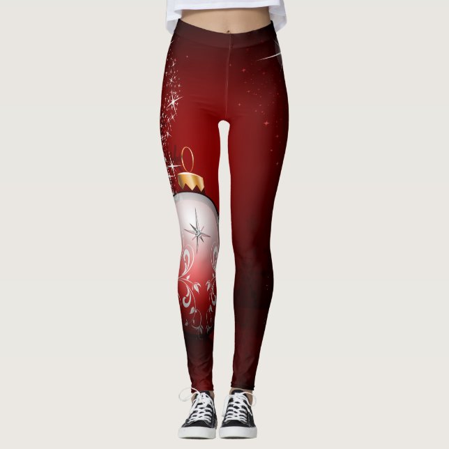 Dazzling Red CHristmas Leggings (Vorderseite)