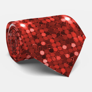 Dazzling Ruby Red Sequin Glitzer Sparkle Neck Tie Krawatte