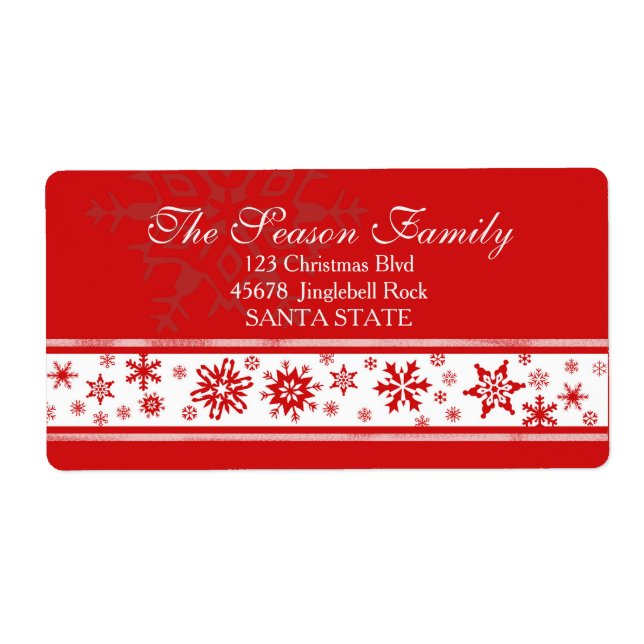 Dazzling Snowflake Holiday Address Label (Vorne)