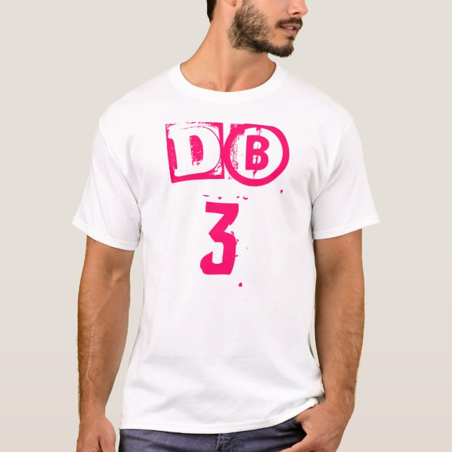dB3 - Pink auf Schwarzem T-Shirt (Vorderseite)