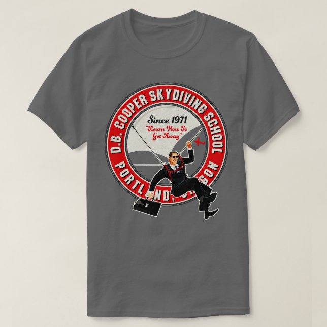 DB Cooper Skydiving School T-Shirt (Design vorne)