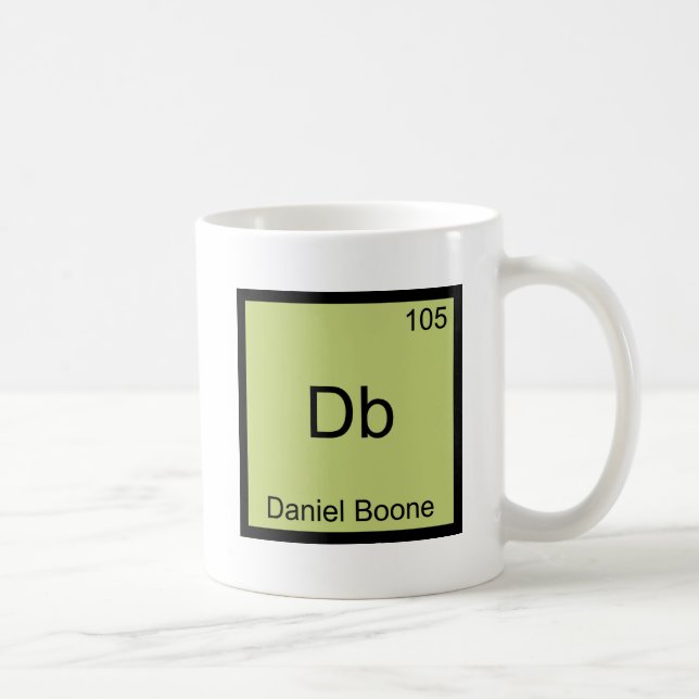 Db - Daniel Boone Funny Chemistry Element Symbol Tasse (Rechts)