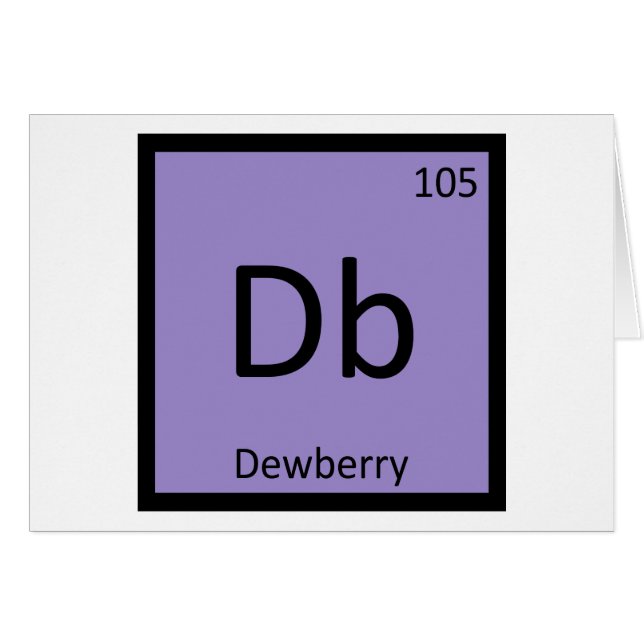 Db - Dewberry Chemistry Periodic Table Symbol (Vorderseite (Horizontal))