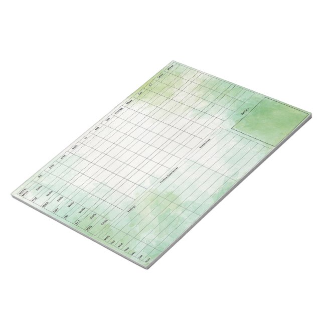 DBT Dairy Card Notepad - 40 Blätter grün Notizblock (angewinkelt)