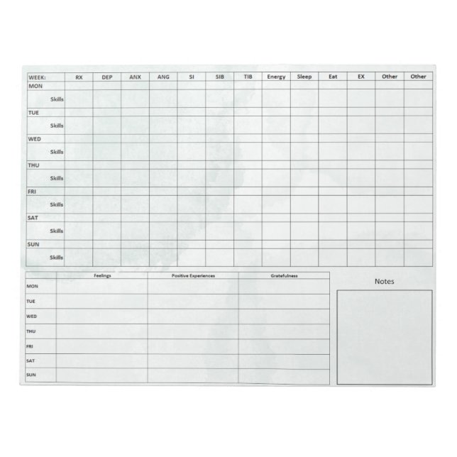 DBT Dairy Card Notepad - 40 Blätter Grüner Marmor Notizblock (Vorderseite)