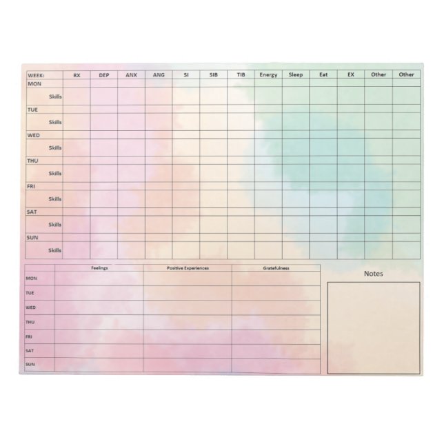 DBT Dairy Card Notepad - 40 Sheets Colors Notizblock (Vorderseite)