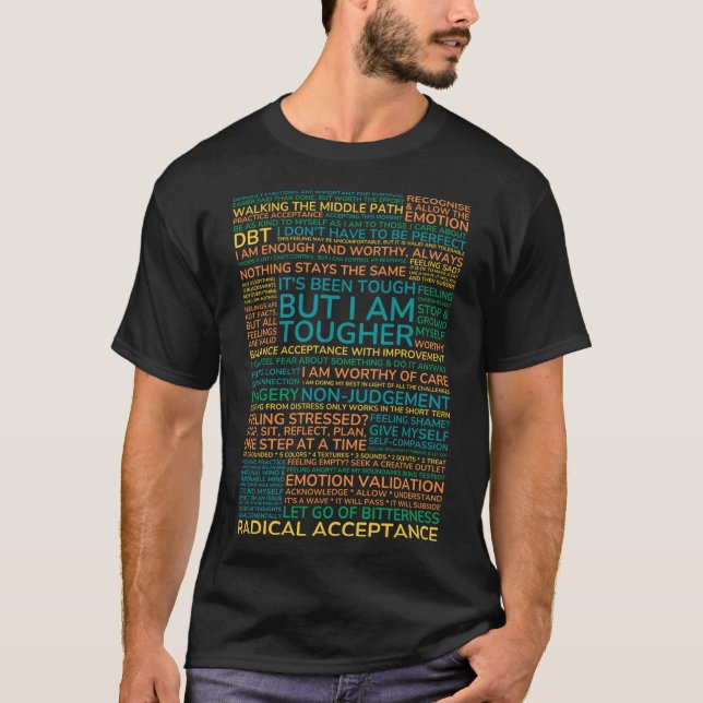 Dbt Wise Mind Radical Acceptance Walking the T-Shirt (Vorderseite)