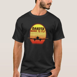 Dc 3 Dakota Geboren zum Retro-Sonnenuntergang 1 T-Shirt