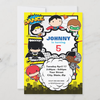DC-Comic | Justice League - Chibi Birthday Einladung